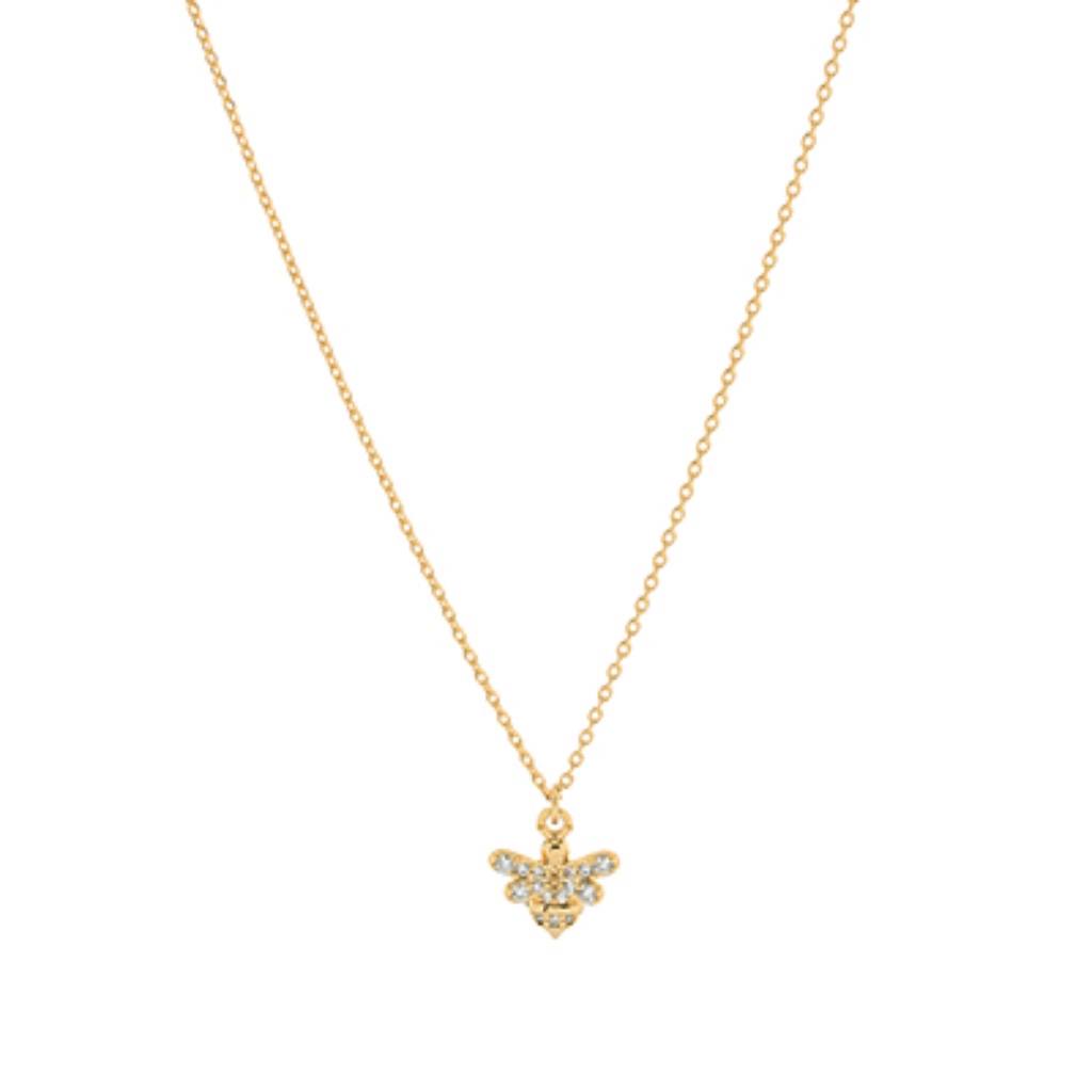 Pave Bee Pendant Necklace 75$